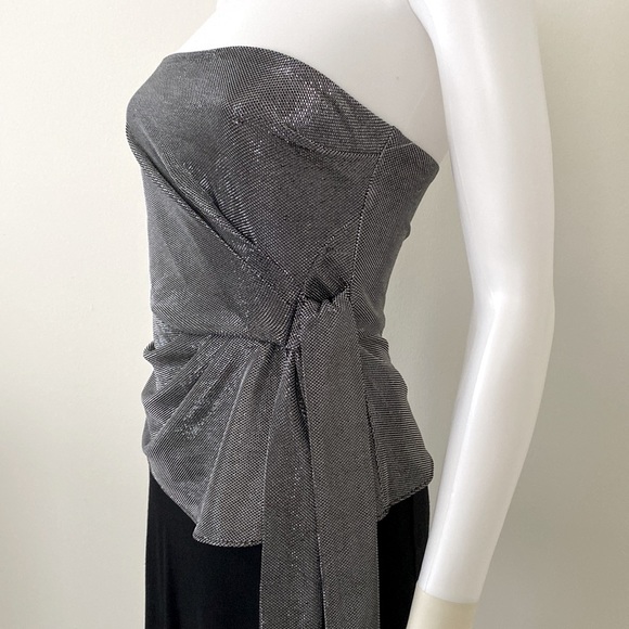 Ramy Brook Top Off Shoulder Black Silver New - Picture 5 of 9